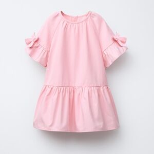 Zara Light Pink Bow Sleeve Kids Dress